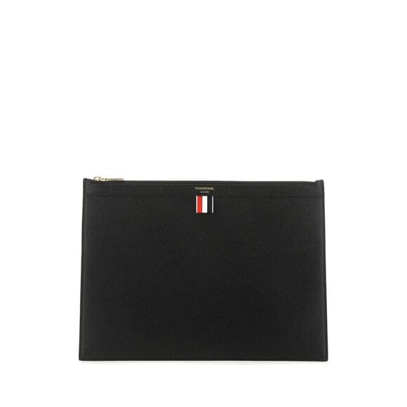 Thom Browne Men Black Leather Document Case